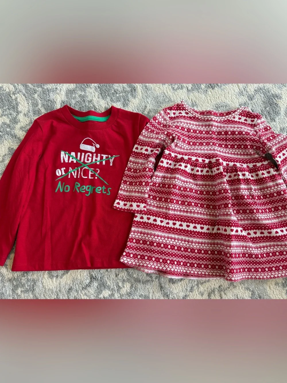 Girls' Holiday Long Sleeve Shirt and Long Sleeve Dress/Tunic